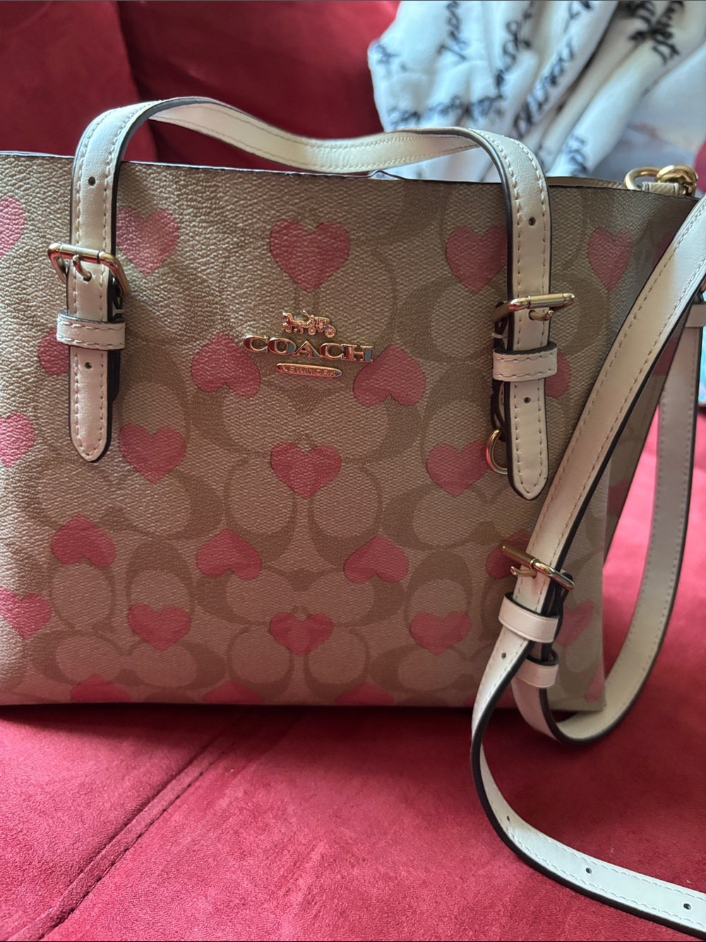 Coach Mollie tote heart print